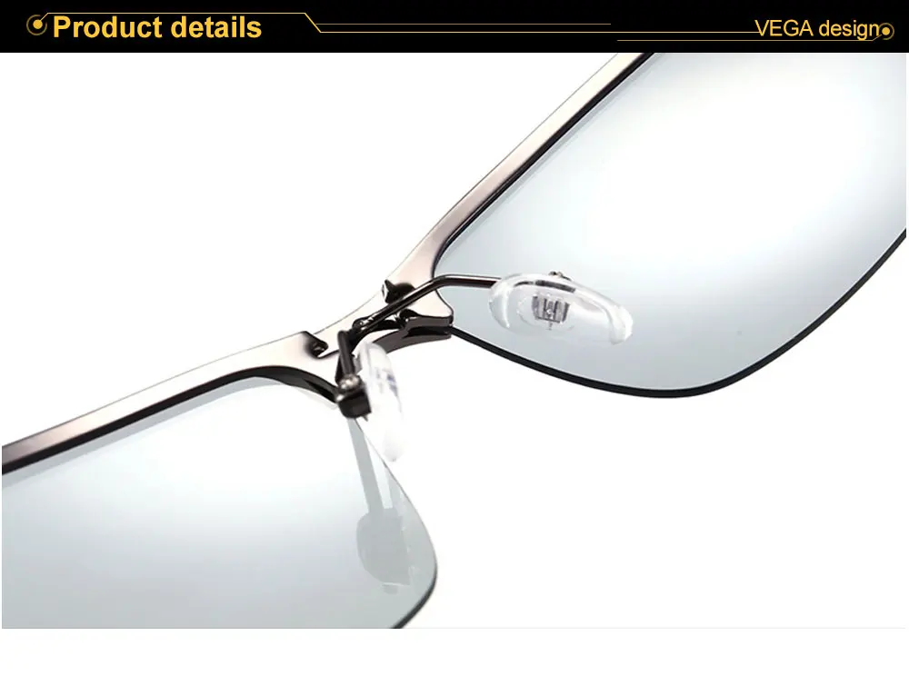 VEGA Polaroid Photochromic Sunglasses for Driving Cycling Men Women Photochromic polarized Glasses Square Anti-glare Lenses 230 (1)