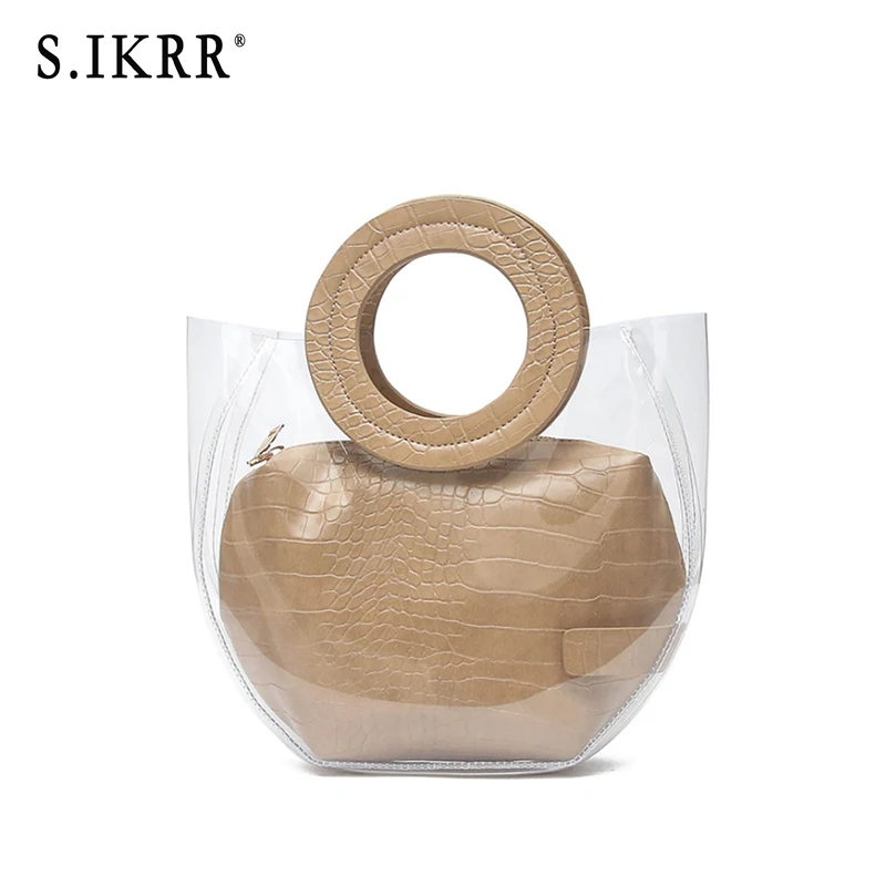 S.IKRR Summer mother bag transparent lady bag jelly multicolor luxury designer handbags high quality