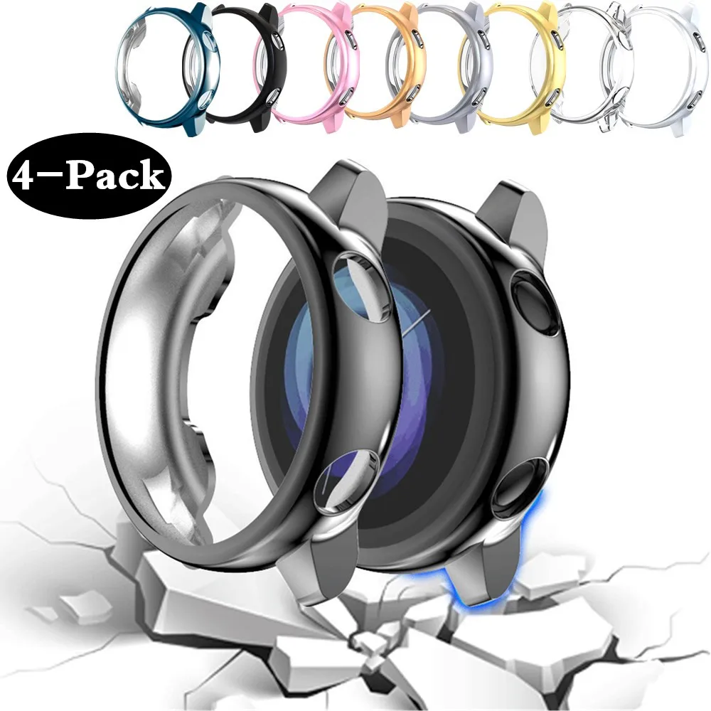 

4-Pack Cover For Samsung galaxy watch active case bumper Accessories Protector Hollow coverage soft TPU Screen Protection case