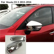 car decoration back rear view Rearview Side Door Mirror Cover stick trim frame part 2pcs For Mazda CX-5 CX5 2013 2014 2015 2016