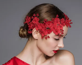 

Handmade European and American style bride golden crystal headdress shooting props hair accessories Wedding Headdress