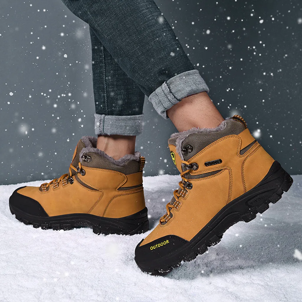Зимняя уличная походная обувь, нескользящая прогулочная обувь, мужская обувь размера плюс, бархатная уличная спортивная обувь, зимняя обувь, треккинг, hotA30720