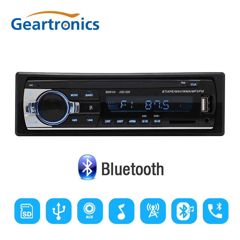Buy JSD 520 1 din Car Radio Autoradio Bluetooth Car