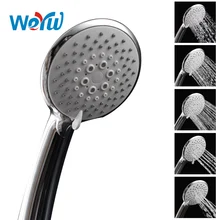 WEYUUU Shower Head Five-Function Chrome Finish Wholesale and Retail High Pressure Bathroom Hand Held Round Shape Shower Head wholesale and retail promotion thermostatic shower faucet chrome finish with plastic hand shower