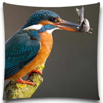 

Animal series A bird with a fish in its mouth 2D print creative Pillow case Square cotton polyester cushion cover 5 size 9 style