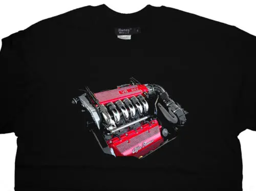 

Alfa Romeo V6 Engine T-shirt Busso GTV GTA 166 156 GTA - 100% Cotton Quality
