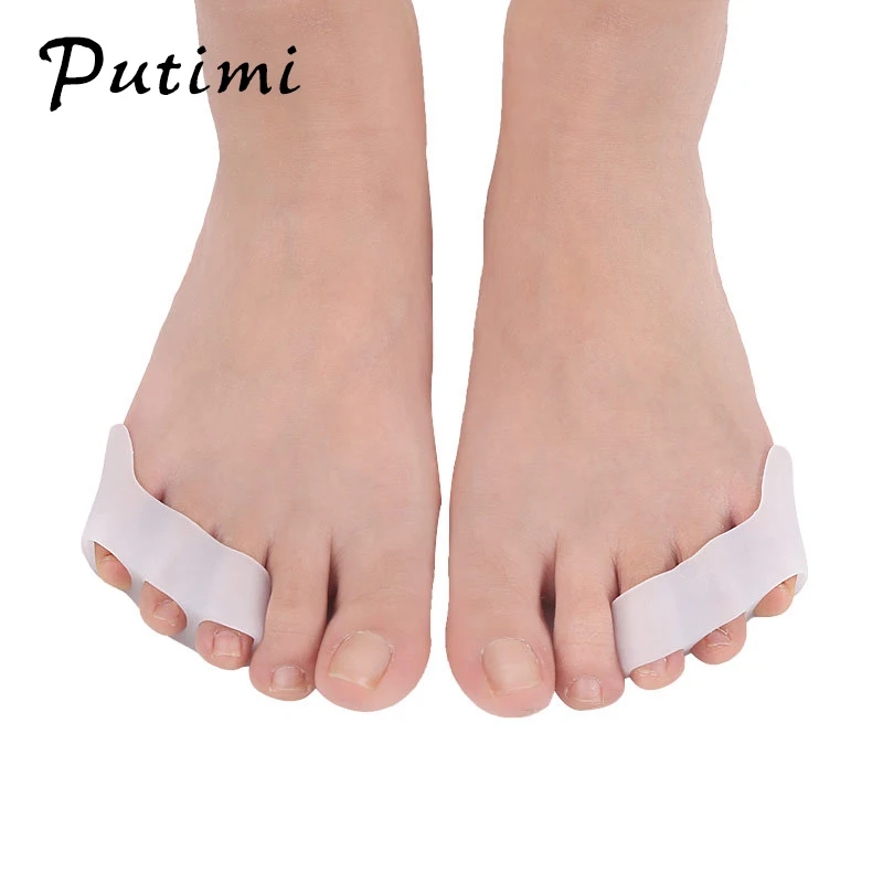 PUTIMI 1pair Silicone Toe Protector Bunion Corrector Pedicure Foot Care Tool Toe Straightener Splint Hallux Valgus Toe Corrector