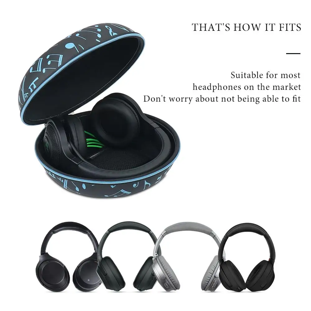 IKSNAIL Portable EVA Fiber Zipper Headphone Case Hard Storage Carrying Bag Travel Earbuds Storage Box For Universal Headphone