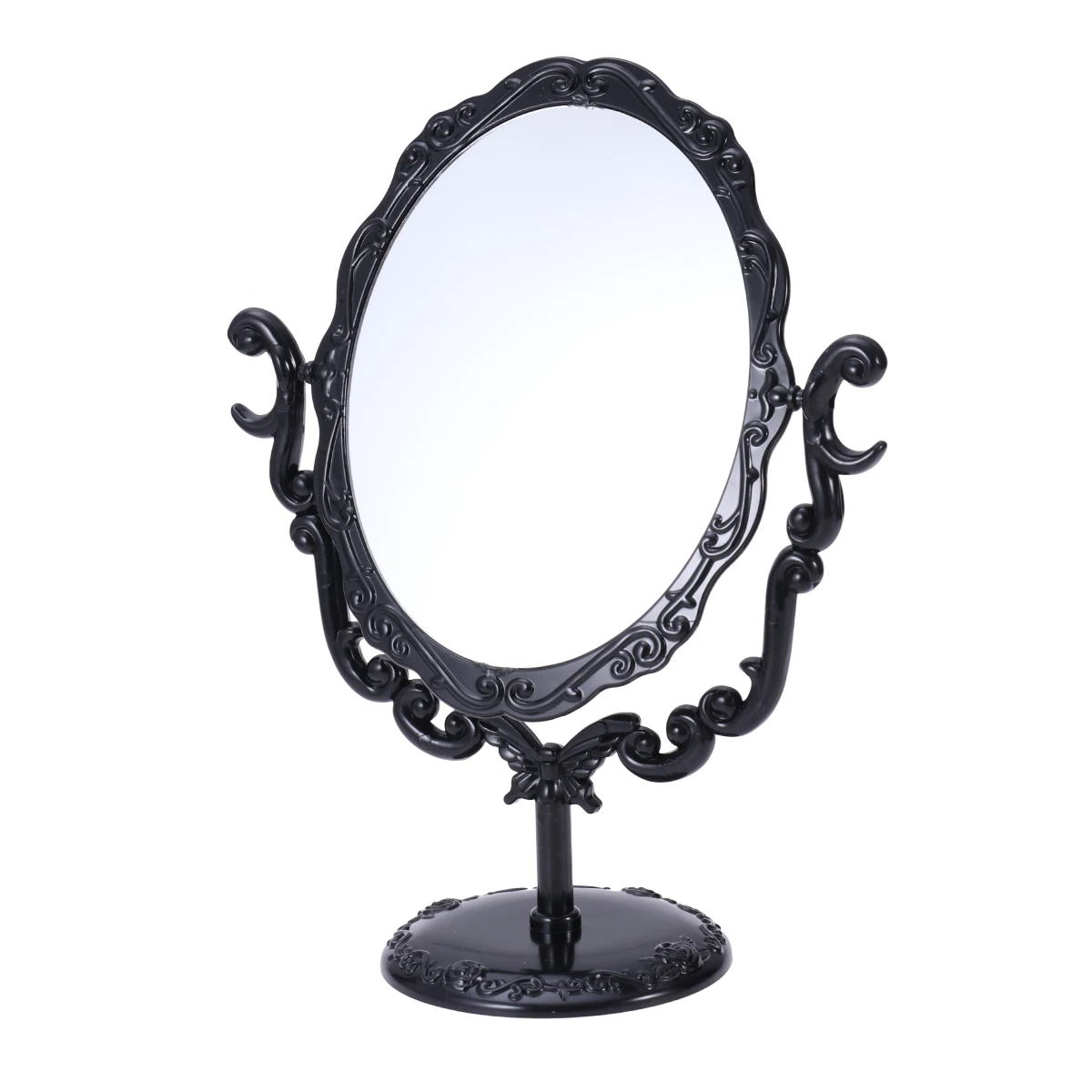 Настольный стол вращающийся Готический винтажный косметический макияж зеркало Роза бабочка одностороннее зеркало(черный