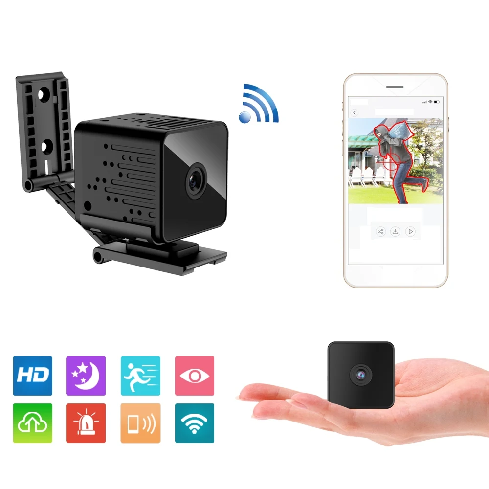 ZTour Q9H HD мини Wi Fi камера портативная Ip с ночным видением V380 для видеонаблюдения до