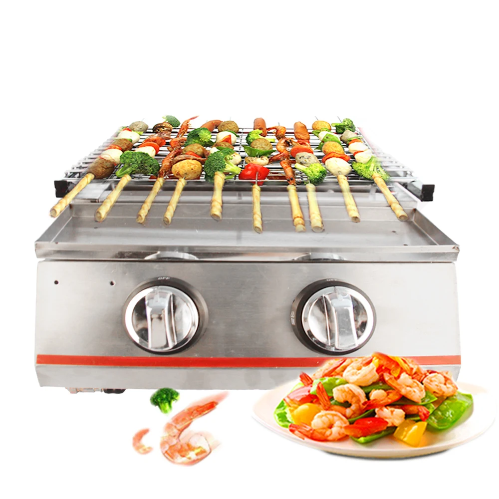 2 Burner Gas LPG BBQ Grill Glass Stainles Shield Barbecue Picnic Camping Outdoor