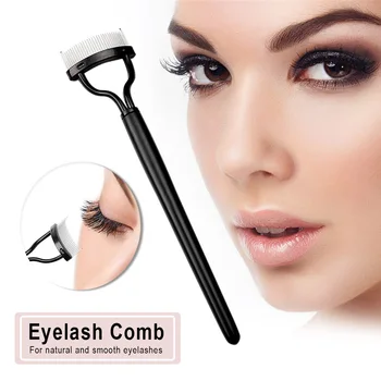 

Eyelash Comb Brush Curler Mascara Applicator Stainless Steel Pins ABS Handle Cosmetic Makeup Tools