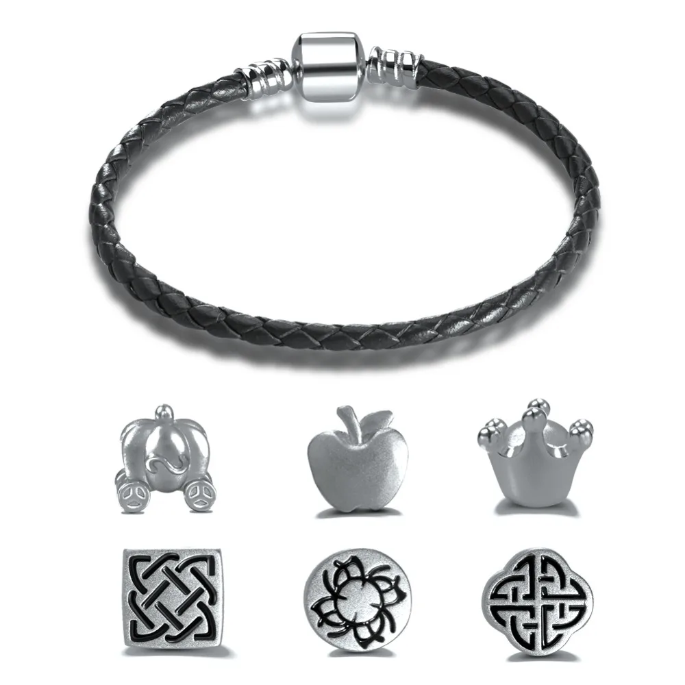 Effie queen браслет из натуральной кожи 8 стилей цвет серебра Талисман Бусины Подходят Браслет оригинальные DIY ювелирные аксессуары DP01