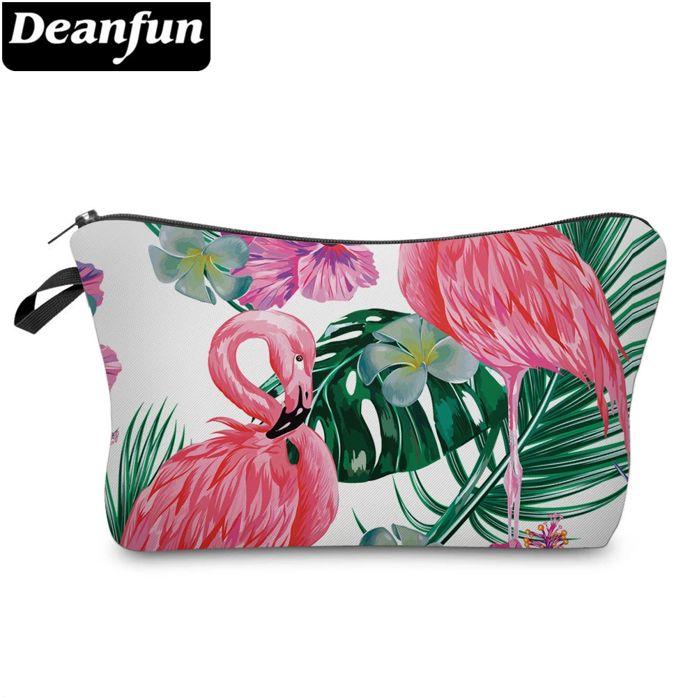 Косметичка Deanfun с 3D принтом фламинго Несессер для женщин органайзер макияжа