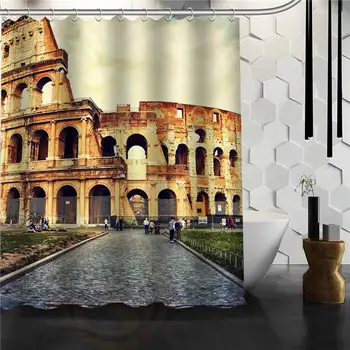 

Custom roman forum shower curtain Shower Curtains Bathroom Mildewproof Polyester Curtains Waterproof Fabric with Hooks
