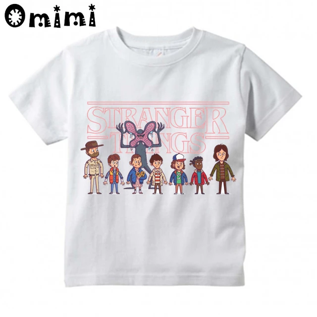 Niños/niñas Stranger Things revés Demogorgon impreso camiseta niños Tops de manga corta Camiseta blanca para niños _ - AliExpress Mobile