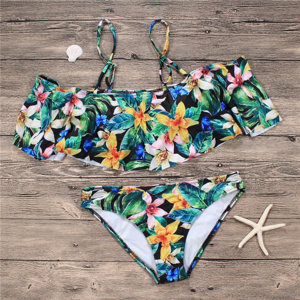 

Sexy Bikini Swimwear Women Swimsuit 2019 Brazilian Bikini Set Push Up Bathing Suit Ruffle Female Beachwear Padded Biquini