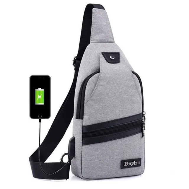 New Usb Design Chest Bag Women Backpacks Men Sling Crossbody One New Usb Design Chest Bag Women Backpacks Men Sling Crossbody One Shoulder Strap Rucksack Polyester