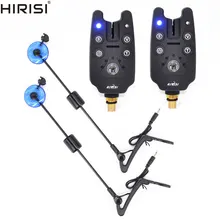 Carp Fishing Bite Alarms and LED Fishing Swinger Illuminated Carp Fishing Alarm Set Blue Color