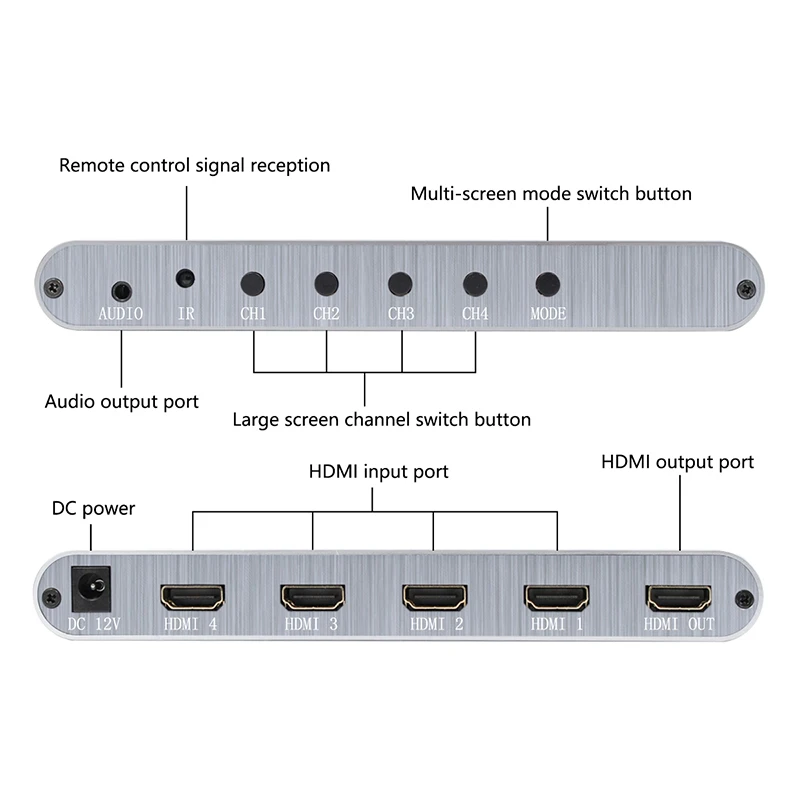 HDMI 4x1 Quad мультипросмотрщик полный 1080p коммутатор бесшовный мультипросмотрщик Переключатель Экран сплиттер конвертер