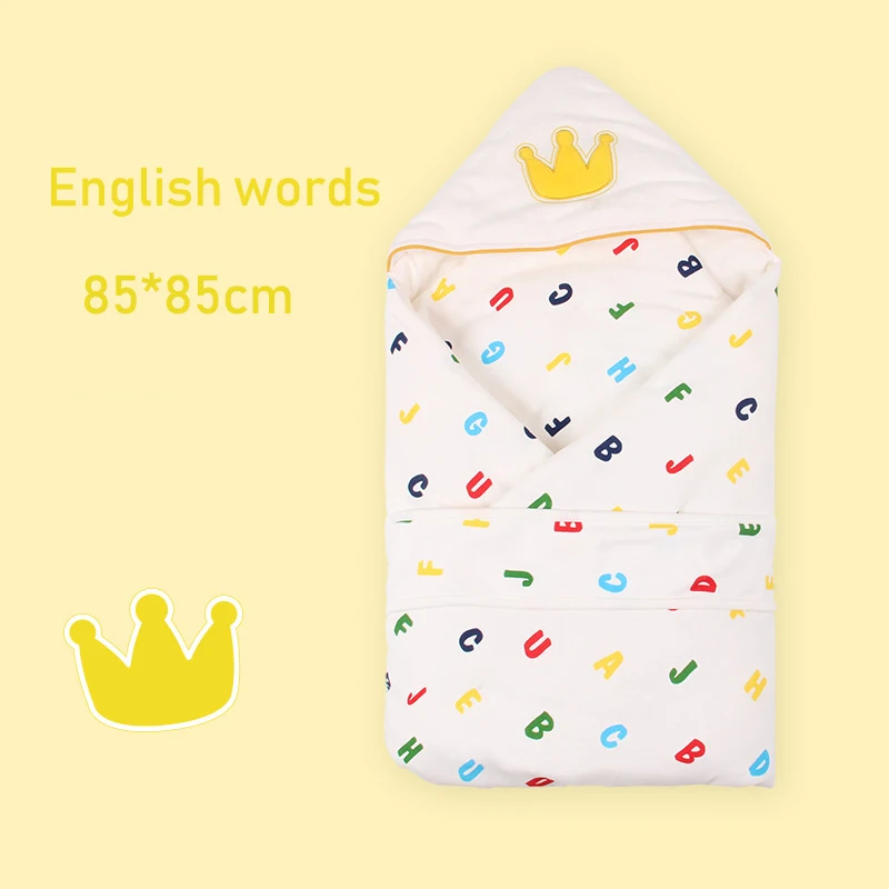 English words От 0 до 1 года для новорожденных; детский конверт для коляски; пеленки; спальный мешок с Фламинго; хлопковые мягкие теплые спальные мешки; одежда для сна; сезон весна-лето - Цвет: English words