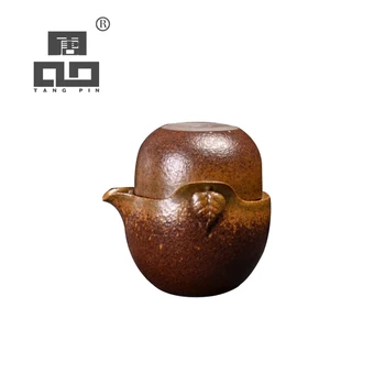 

TANGPIN japanese ceramic teapot leaf gaiwan teacup handmade portable travel tea set