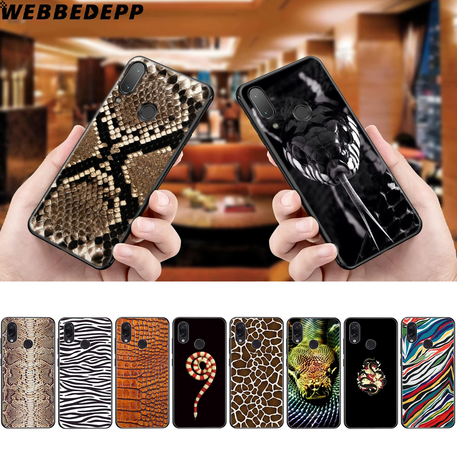 WEBBEDEPP Snake Skin Soft Case for Xiaomi Redmi K20 7A 4A 4X 5 5A 6 6A S2 Note 8 4 7 Pro Plus Prime |