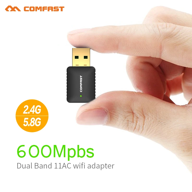 802.11b/n/g/ac Mini USB Wifi беспроводной адаптер 600 Мбит/с Двухдиапазонная wifi dongle антенна 5