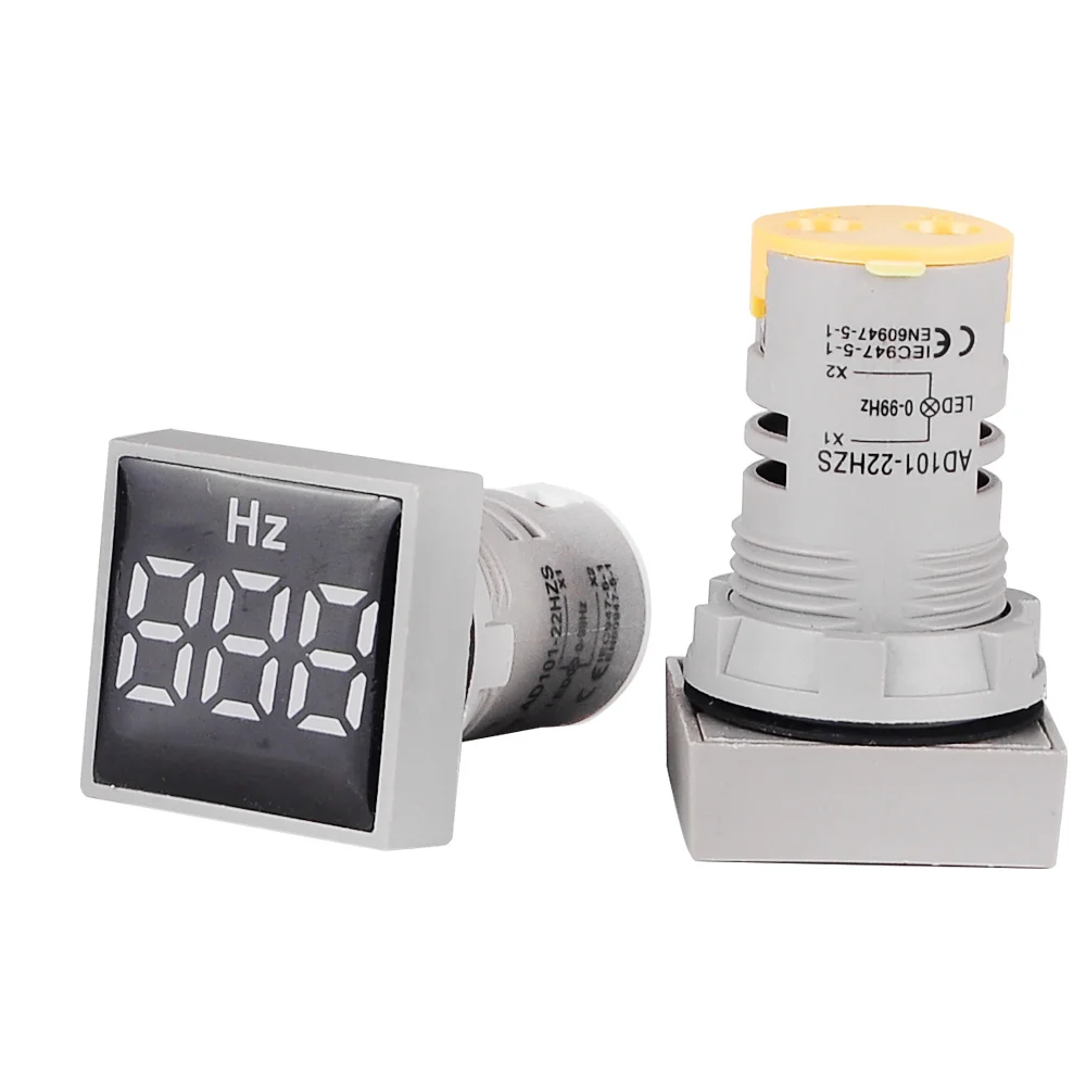 

Square 22mm Measuring Range 20-75 Hz Digital Display Electricity Hertz meter Frequency Meter Indicator Signal Light Combo Tester