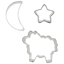 Звезды, луна, форма овец 3 шт. для резки печенья формы, инструменты для выпечки, украшения торта мягкие инструменты для изготовления конфет