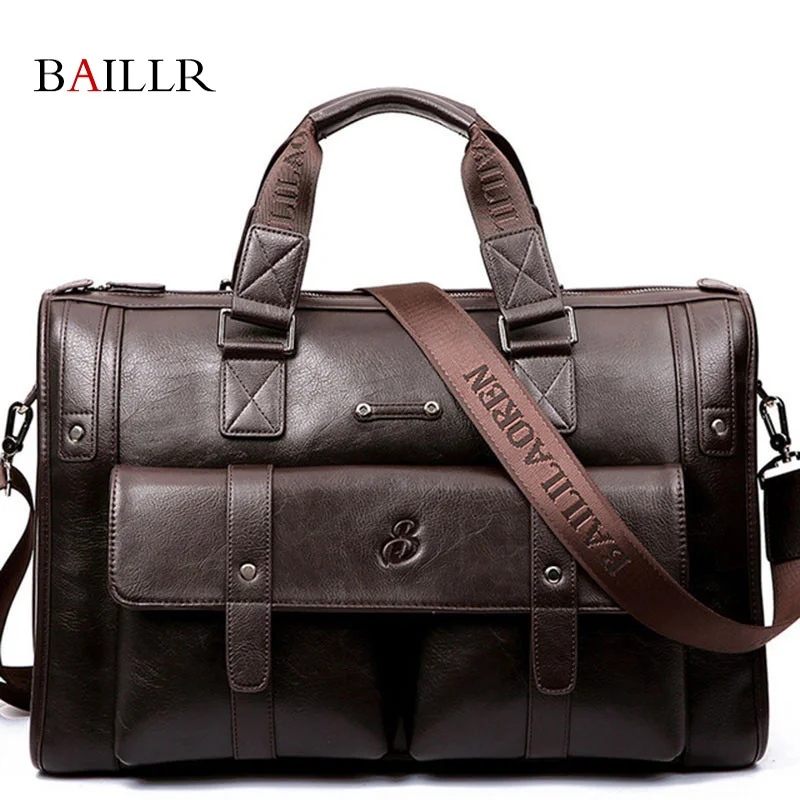 

2019 Men Business Briefcase Shoulder Bag Large Capacity Leather Computer Laptop Handbag Men's Travel Totes Casual Messenger Bags
