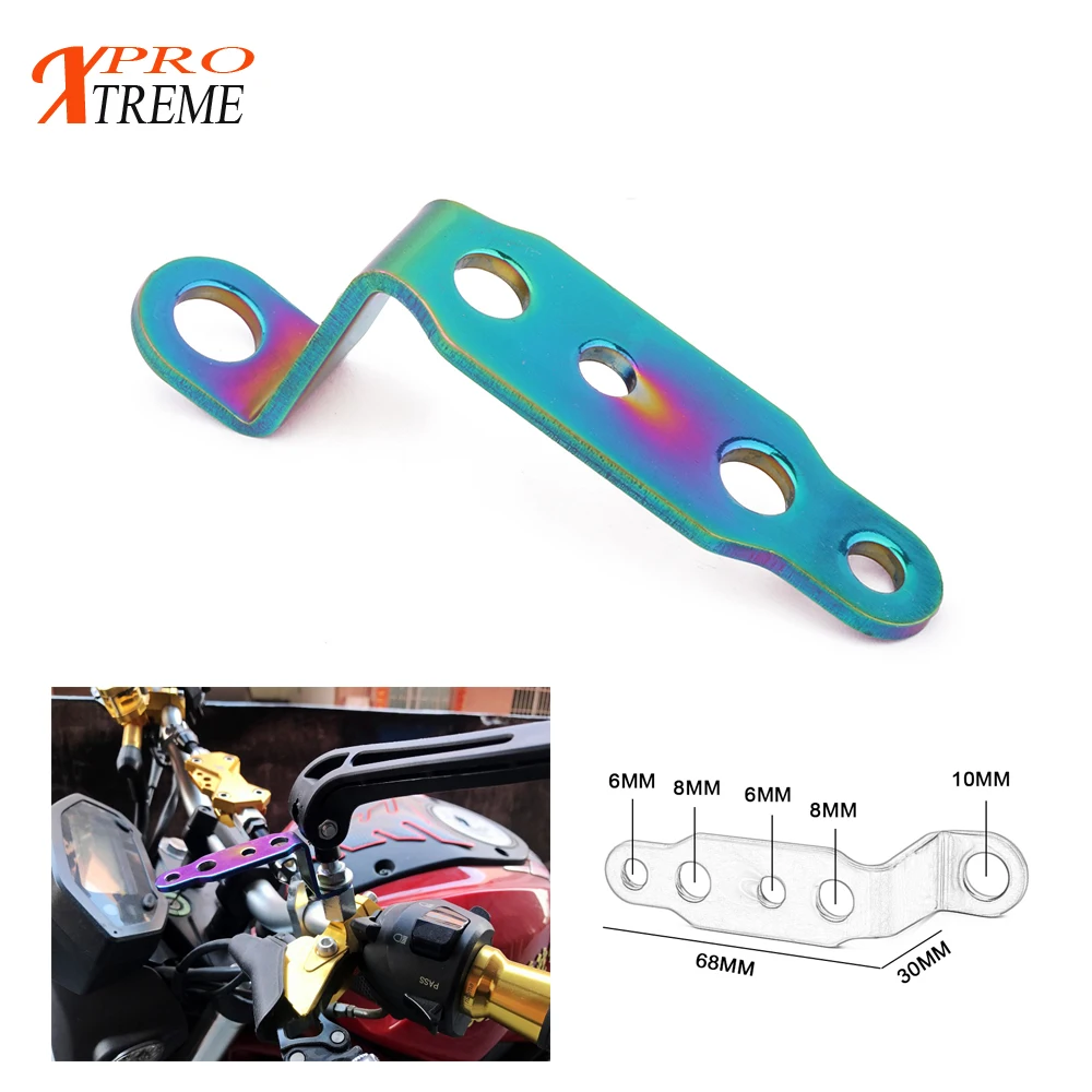 

Motorcycle Stainless Steel Universal 10MM Rear View Mirror Spotlight Mounting Bracket For Street Bike Dirt-bike Scooters