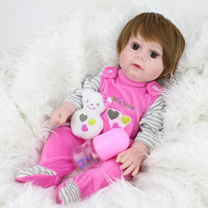 16 &quotReborn babies полностью силиконовые куклы bebe alive розовая одежда menina bathe playmate