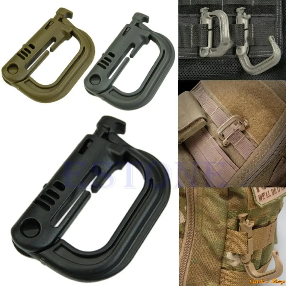 

EDC Plasctic Shackle Outdoor Molle Webbing Backpack Carabiner D-ring Clip Lock Grimlock Camp attach Mountain climb Buckle snap
