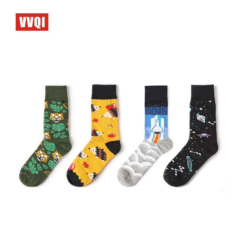 VVQI ins 5pairs harajuku kawaii wonen socks Cartoon animals Tiger hedgehog North Star cute socks streetwear korean funny socks