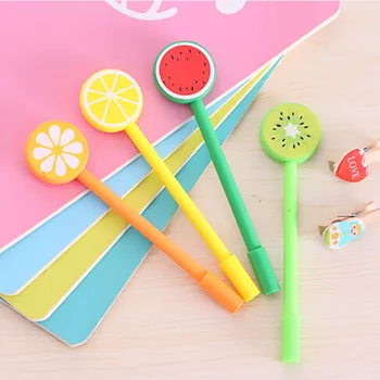 

0.5mm Cute Kawaii Fruit Decoration Ball Ballpoint Pens Ballpen For Office School Writing Supplies Stationery funny 2018 hot