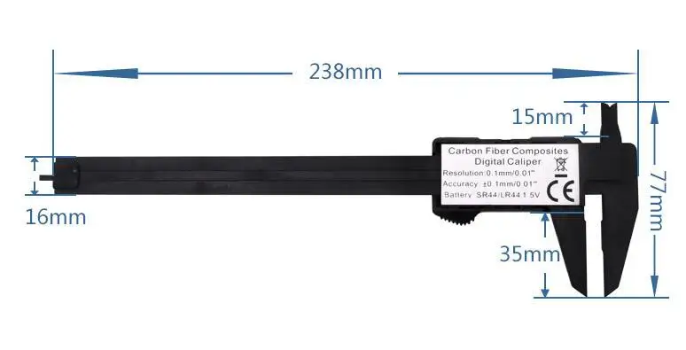 Черный 150 мм 100 мм электронный цифровой штангенциркуль 6 дюймов штангенциркуль из углеродного волокна Калибр микрометр измерительный инструмент цифровая линейка