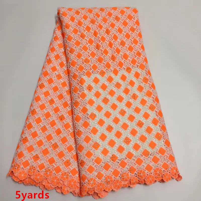

Newcoming good quality african water soluble lace fabric with stones fashion style for women dress ellaoc281