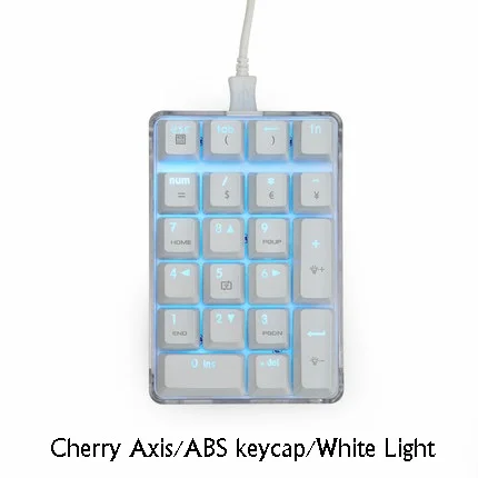 Все новые Magicforce Crystal 21 ключ USB Проводная Механическая клавиатура внешняя официальная цифровая клавиатура Cherry, Gateron Механическая ось - Цвет: Серебристый