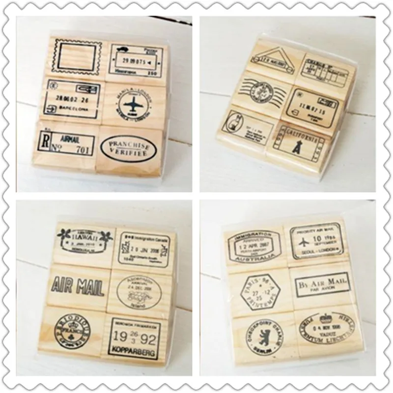 

Vintage postmark stamp,Postmarked air travel record,6 PCS per set, 4 design is optional,Wholesale free shipping