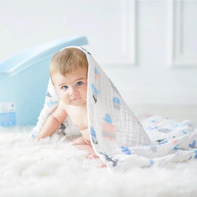 

Baby's Autumn and Winter Cotton Blanket Baby's Printing Six Layers Absorbent Gauze Bath Towel Baby Swaddling Blanket Cover