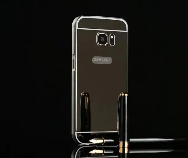 Чехол для samsung Galaxy S4 S6 S7 S8 S9 Plus A50, алюминиевая металлическая рамка, зеркальная твердая задняя крышка для Galaxy J4 J6 Plus, чехол для телефона