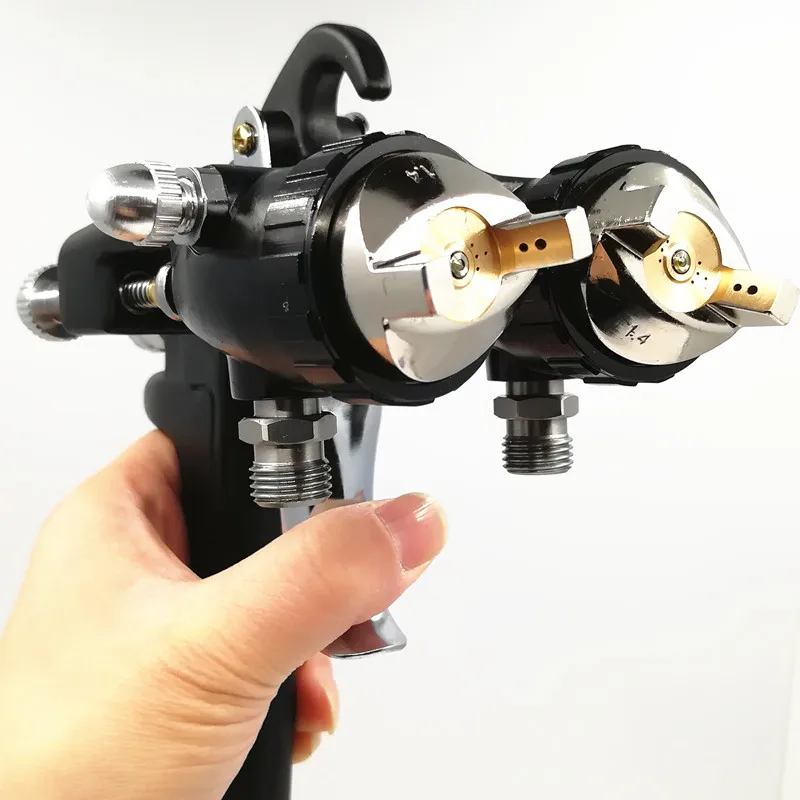 Nano Chrome Dual Head Pneumatic Sprayer Hot On Sales ,Professional Painting Tools water based