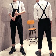 M-3XL! wo Мужская и мужская одежда пружинная оснастка цельный нагрудник брюки для влюбленных повседневные Спагетти ремень брюки певица костюмы