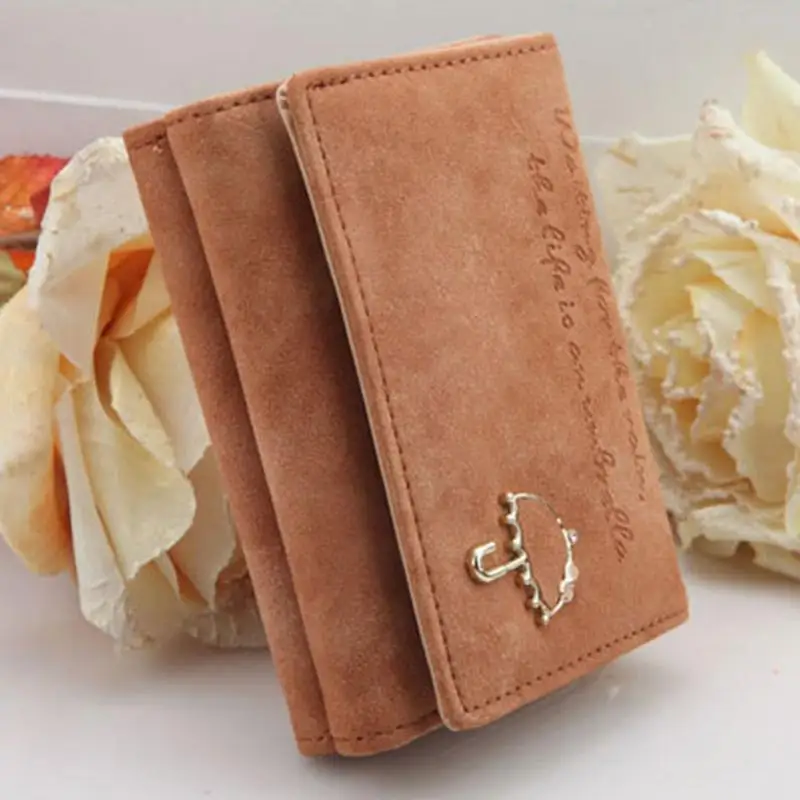 Брендовый дизайнерский женский клатч, сумка для монет, женский кошелек, мини дамская сумочка, женские короткие маленькие матовые кожаные кошельки - Цвет: Шоколад