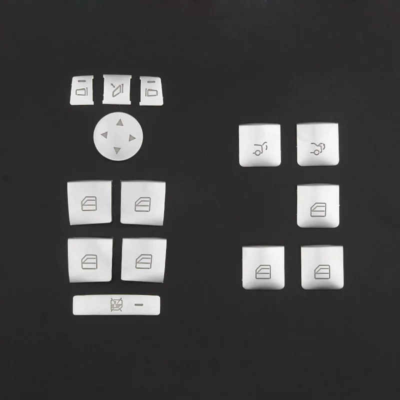 Car Window Switch Buttons Mirror Glass Knob Cover Trim fit For Mercedes