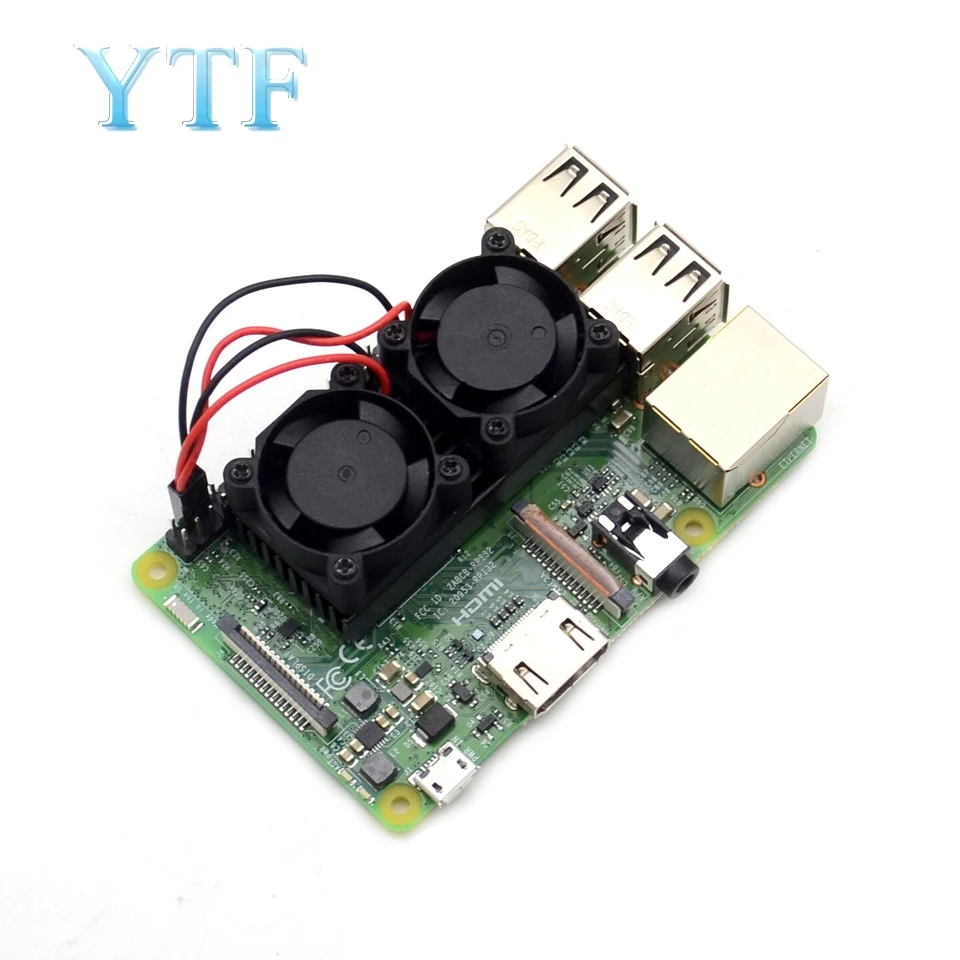 Raspberry pi 3 B двойной вентилятор охладитель для радиатора с двойным