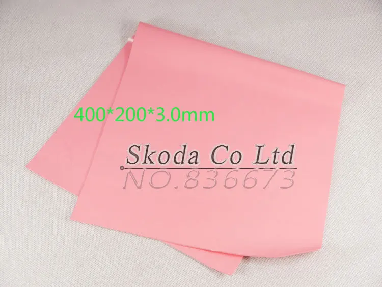 

free shipping pink Thermal Conductive Silicone Pad 400*200*3.0mm Thermal Conductivity 4w/m-K GPU CPU Heatsink Cooling
