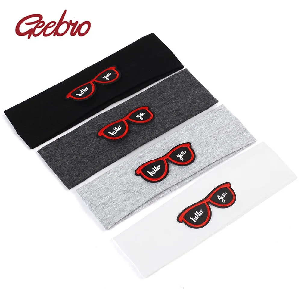 Geebro/Новинка Модные однотонные повязки на голову для маленьких девочек