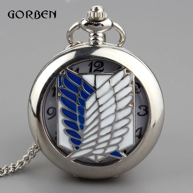 Retro Anime Hollow Pocket Watch Creative Wing Sliver necklace chain Quartz Pocke Retro Anime Hollow Pocket Watch Creative Wing Sliver necklace chain Quartz Pocke